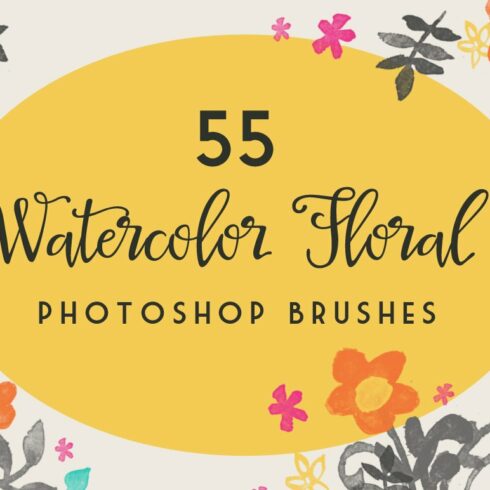 Watercolor Floral Photoshop Brushescover image.