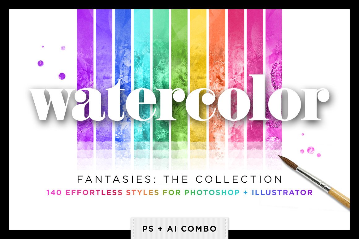 Watercolor & Glitter Styles Bundlecover image.