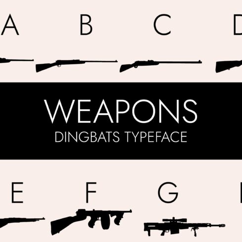 Weapons Silhouettes Dingbats Font cover image.