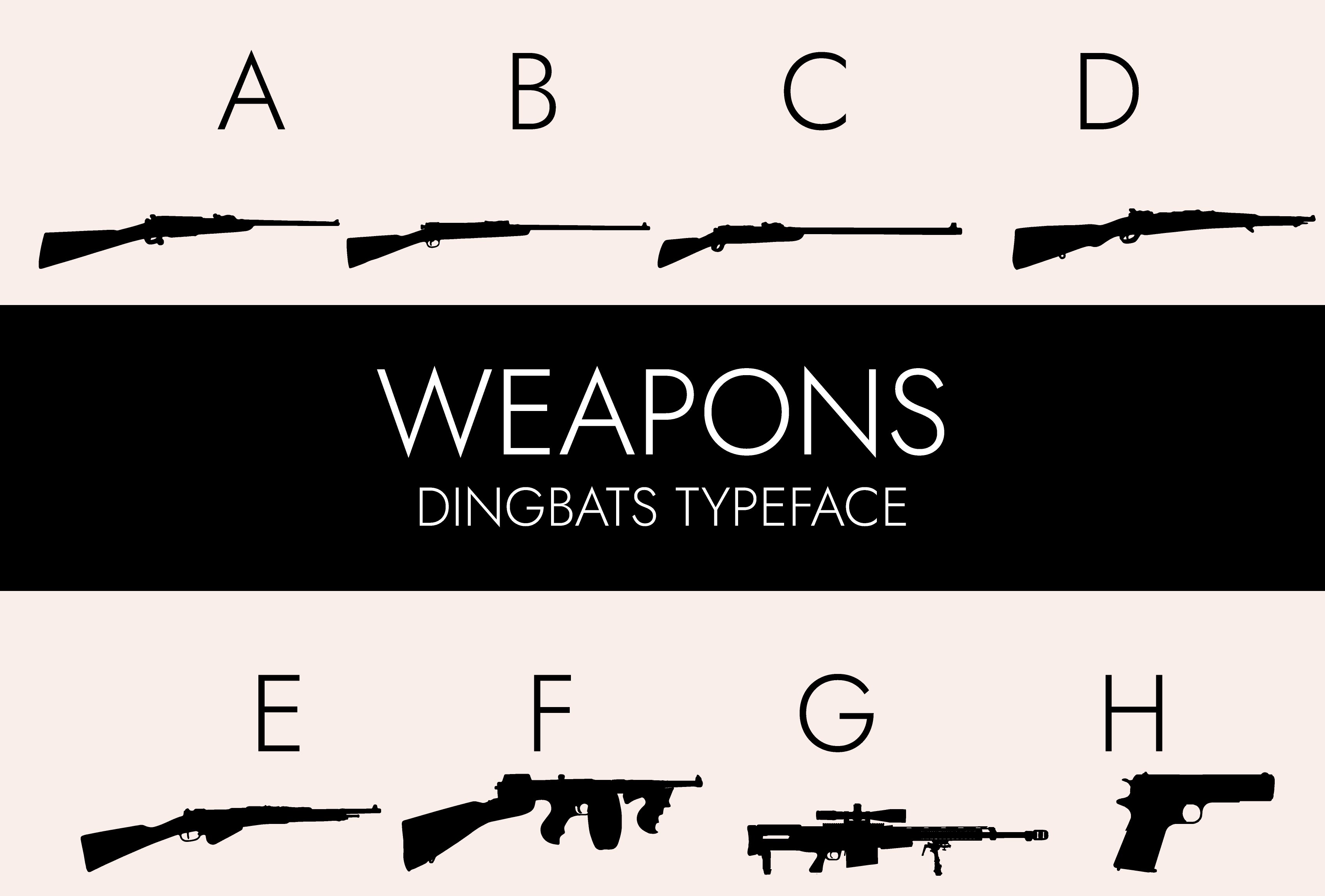 Weapons Silhouettes Dingbats Font cover image.