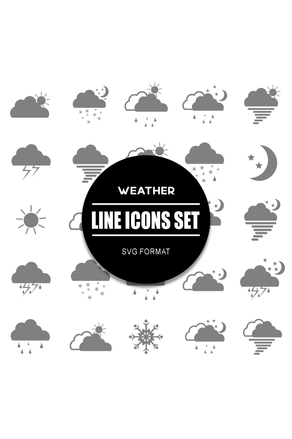 Weather Icon Set pinterest preview image.