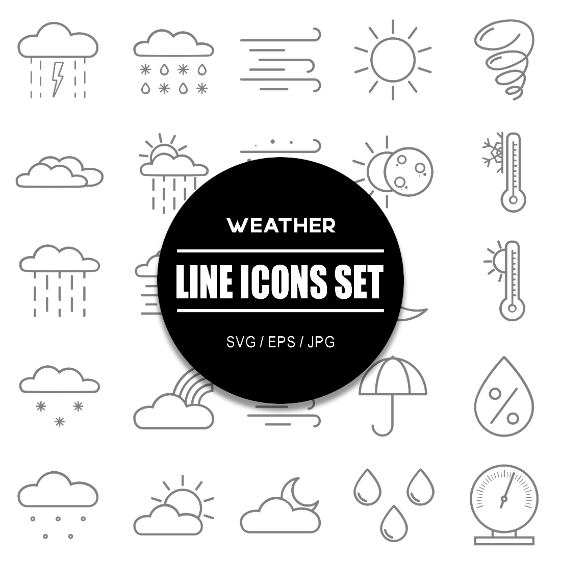 Weather Line icon Set cover image.