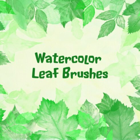 Watercolor Leaf Photoshop Brushescover image.