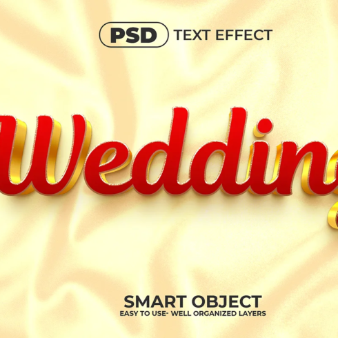 A red and gold wedding text effect.