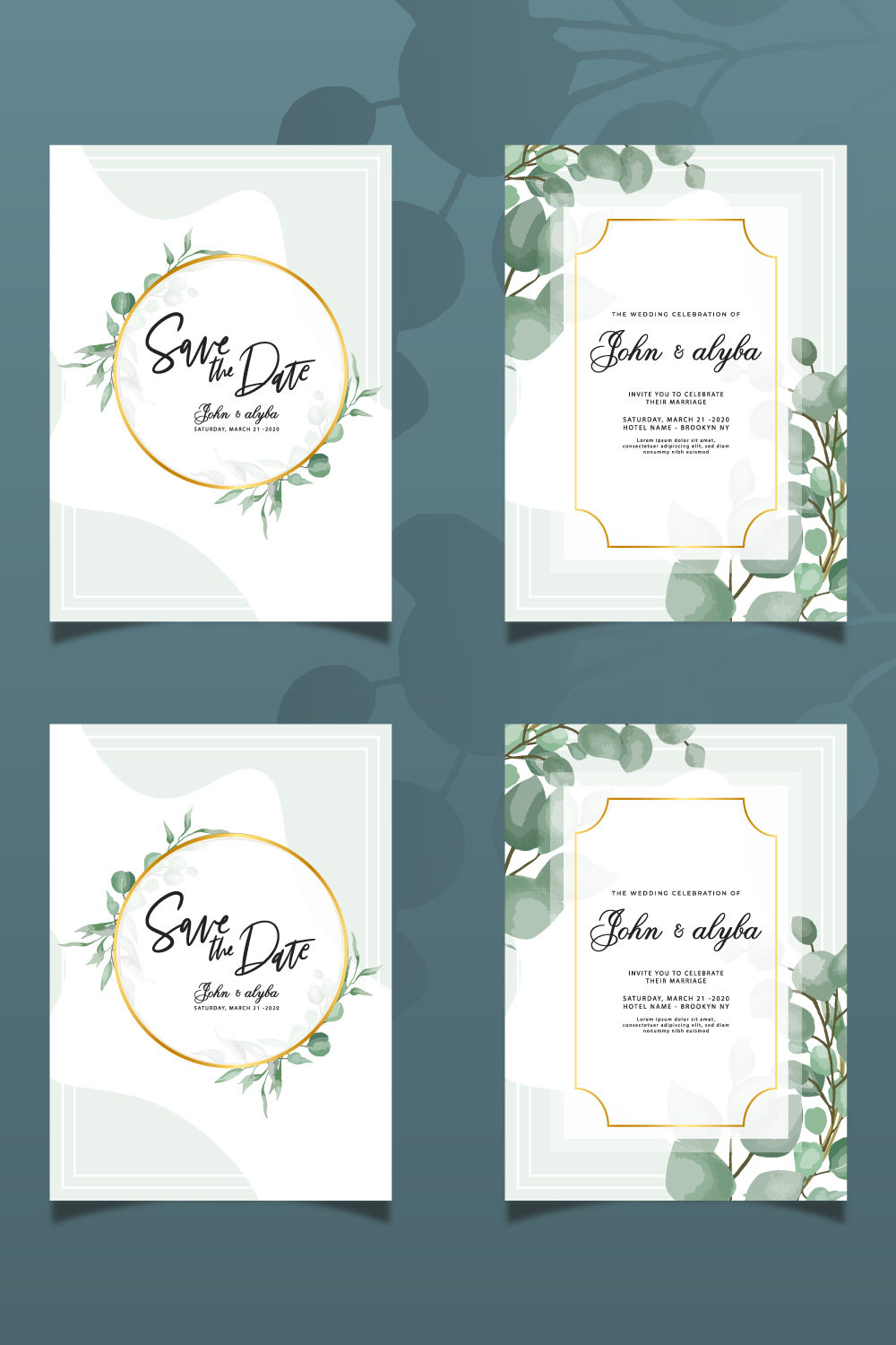 Wedding card illustrations pinterest preview image.