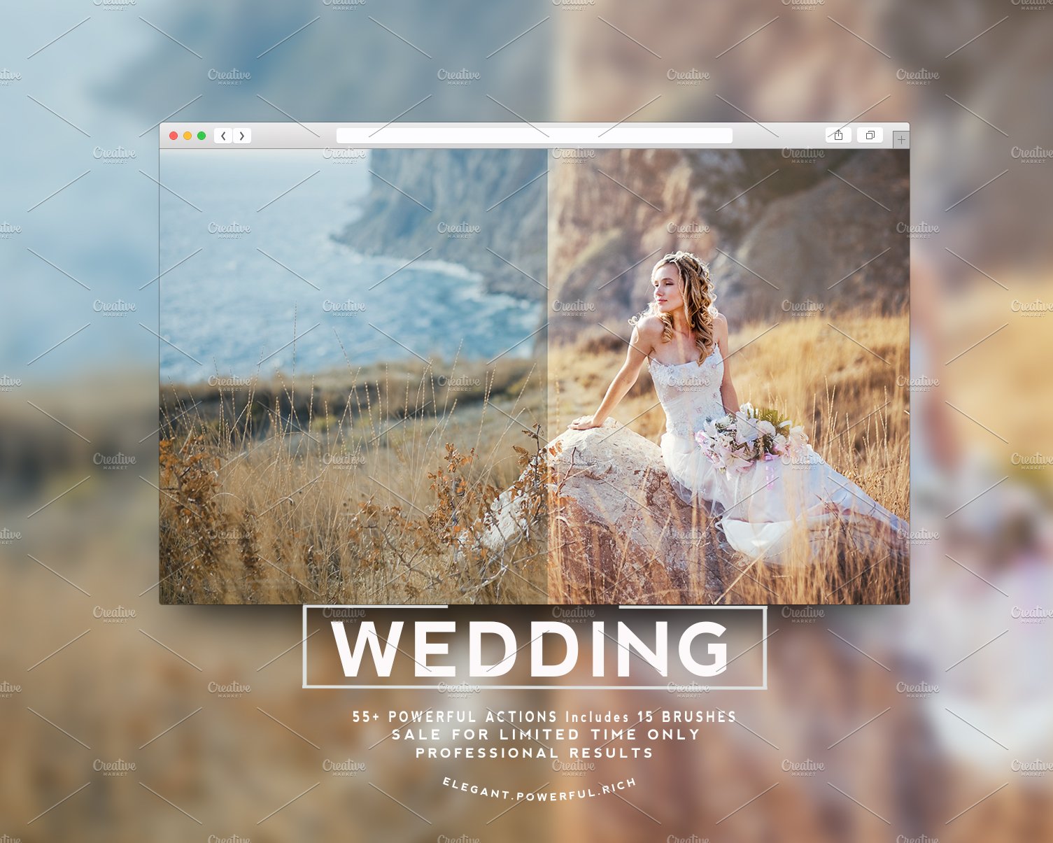 Premium Photoshop Action Wedding setpreview image.