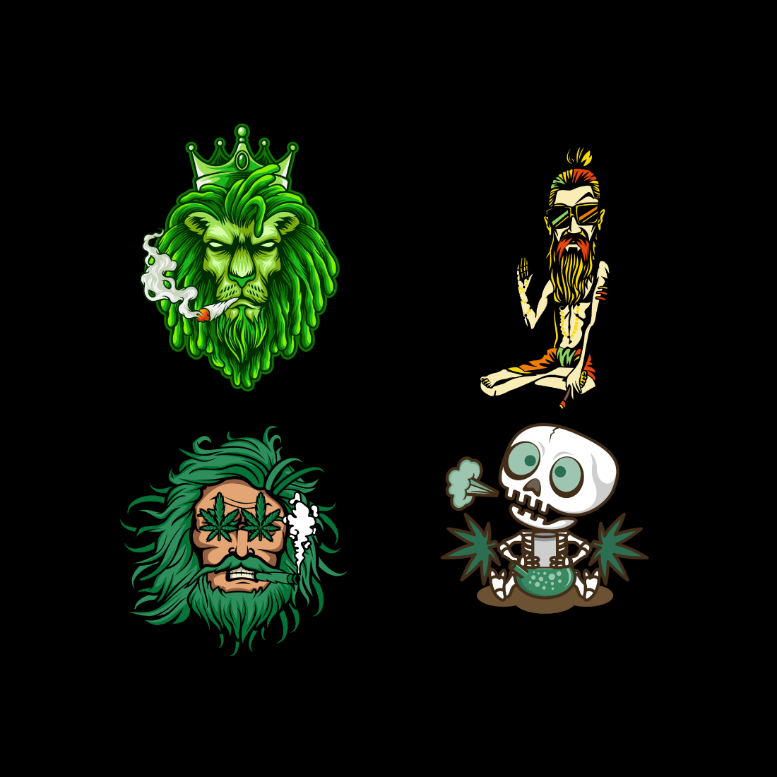 Weed Graphics Tshirt Characters preview image.