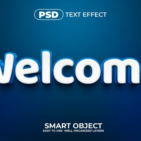 Welcome 3D Editable psd Text Effectcover image.