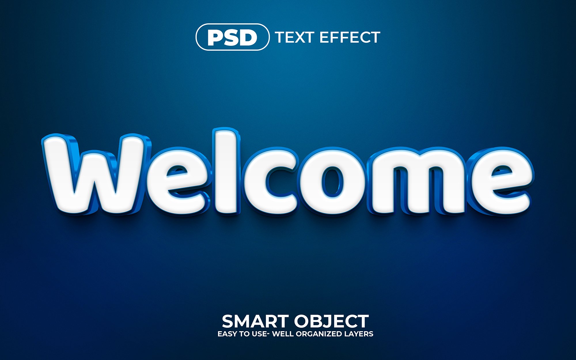 Welcome 3D Editable psd Text Effectcover image.
