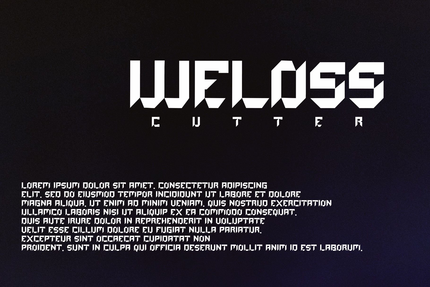 Weloss Cutter - Modern Font preview image.