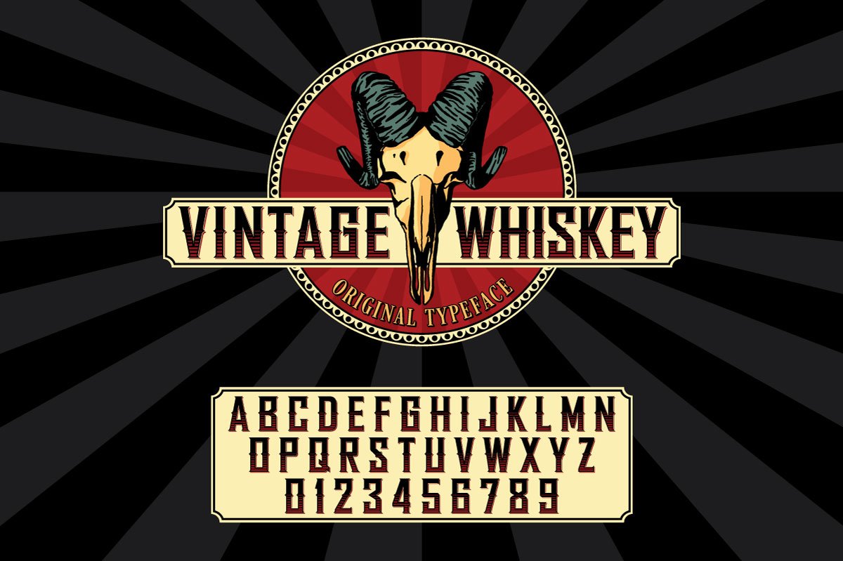 Whiskey Label Font preview image.