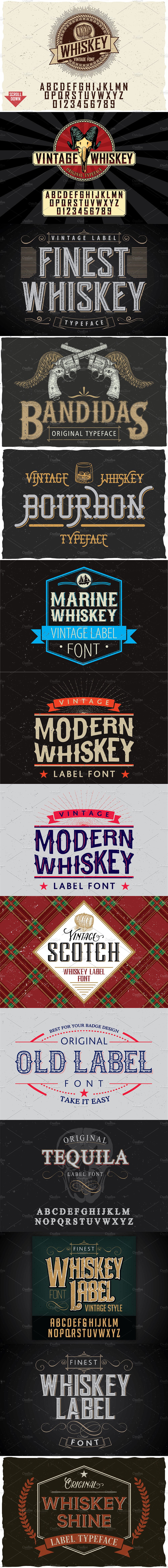 Whiskey Fonts BIG Bundle preview image.