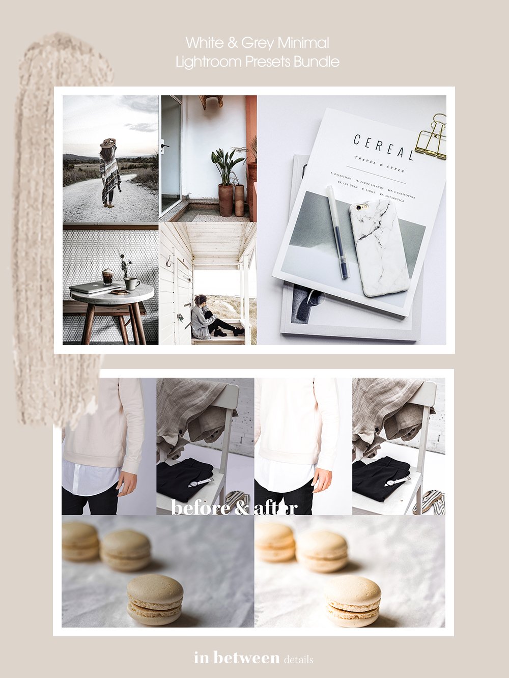 white and grey minimal lightroom mobile preset bundle 839