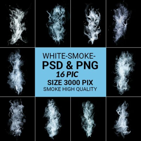 White Smoke Transparent  PNG & PSDcover image.