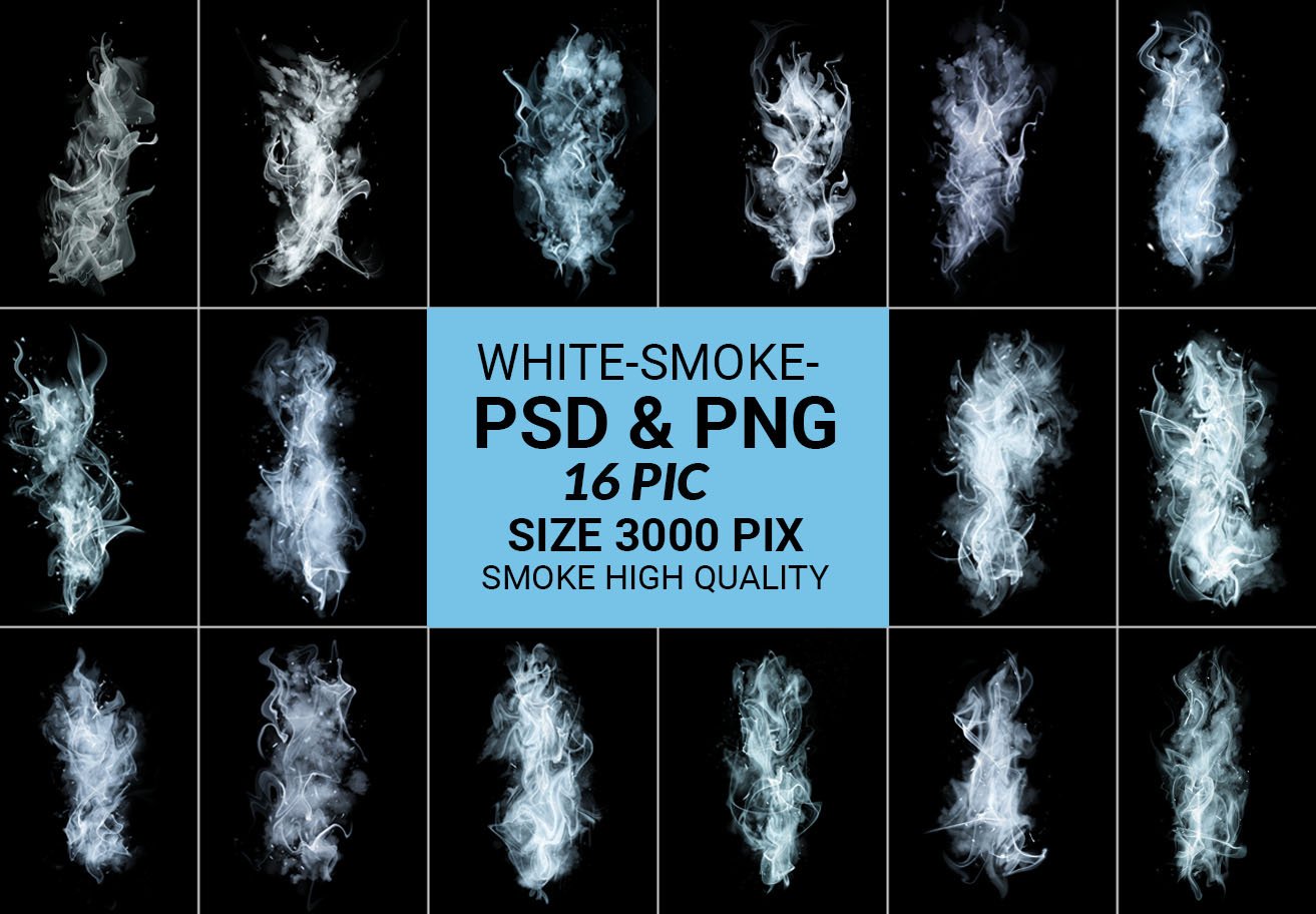 White Smoke Transparent  PNG & PSDcover image.
