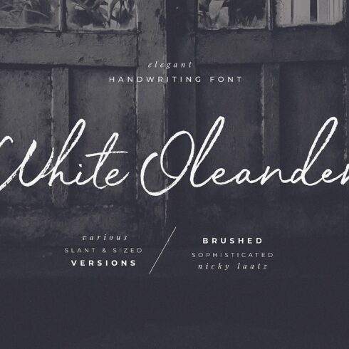 White Oleander Handwritten Font cover image.