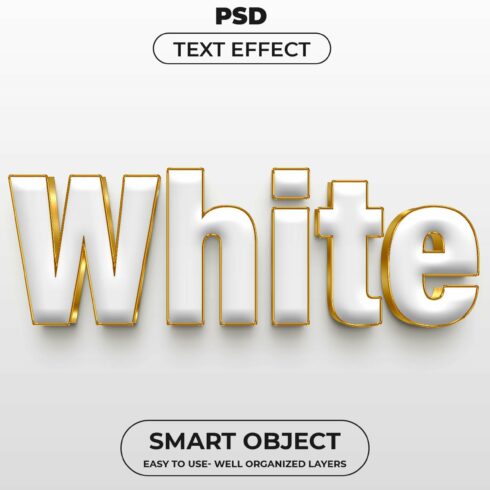 White 3D Editable psd Text Effectcover image.