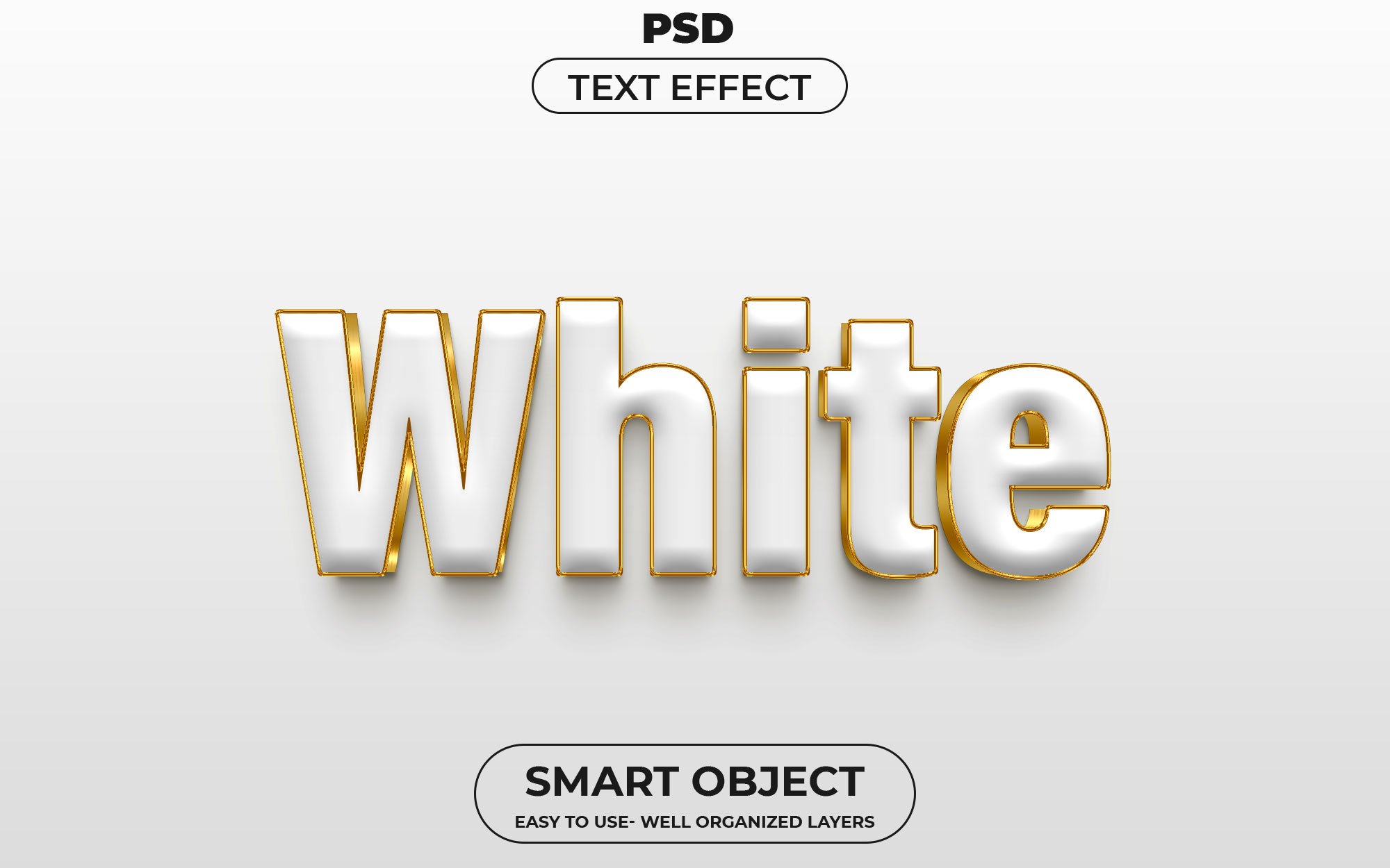 White 3D Editable psd Text Effectcover image.