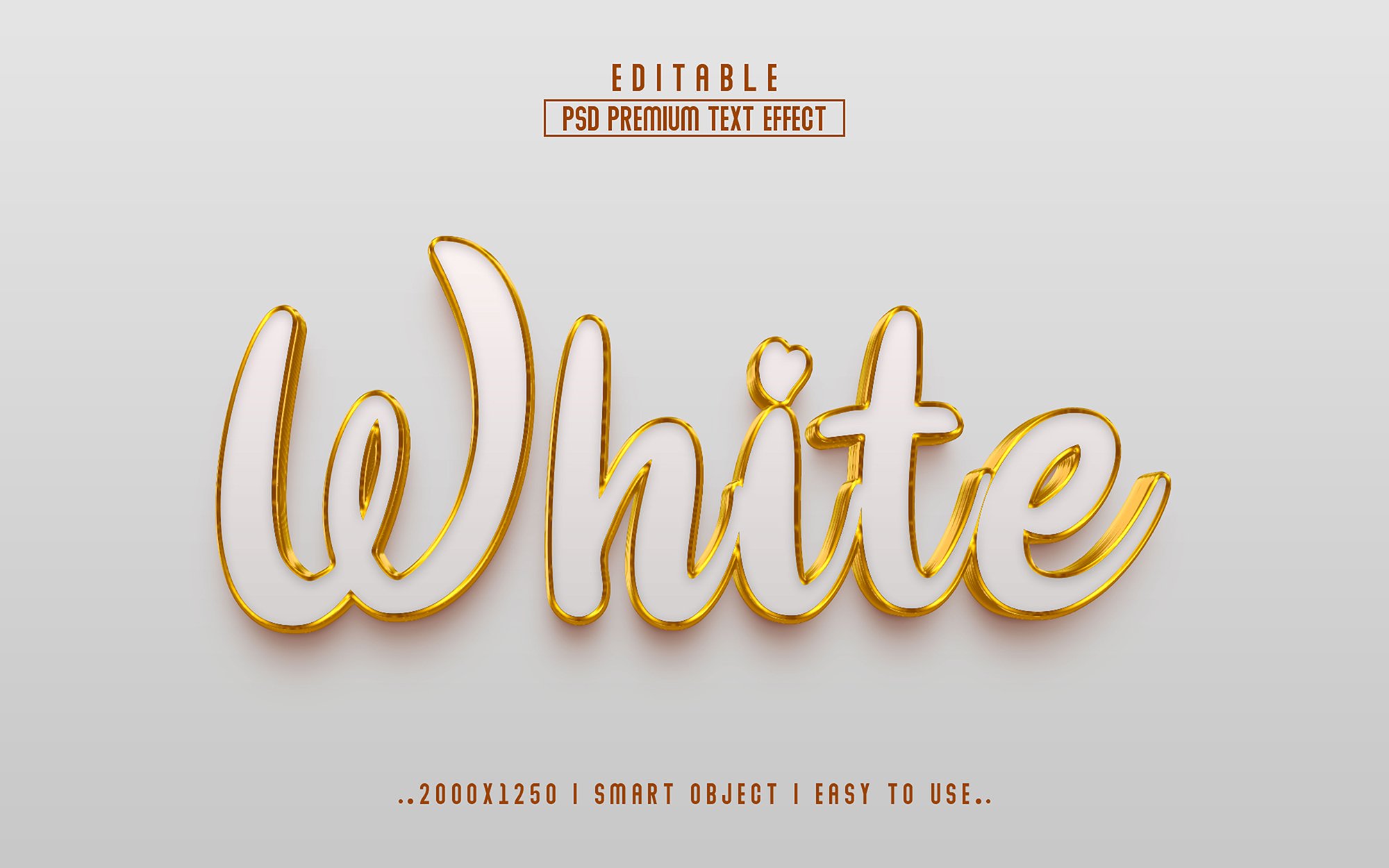 White 3D Editable psd Text Effectcover image.