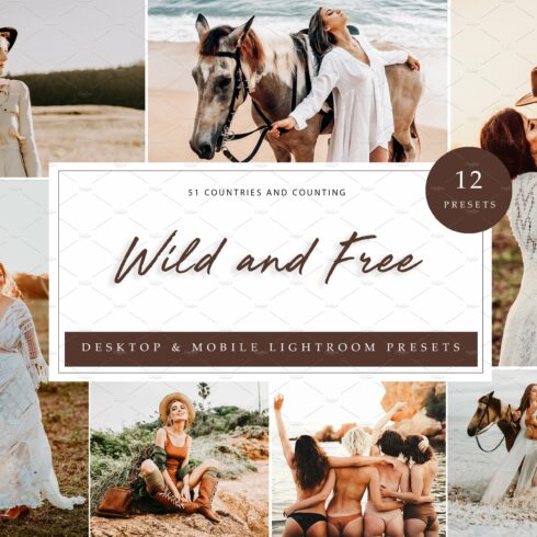 12 x Lightroom Presets Wild And Freecover image.