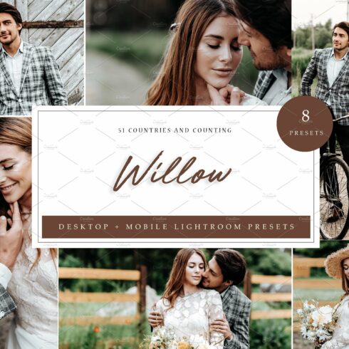 8 x Lightroom Presets, Willowcover image.