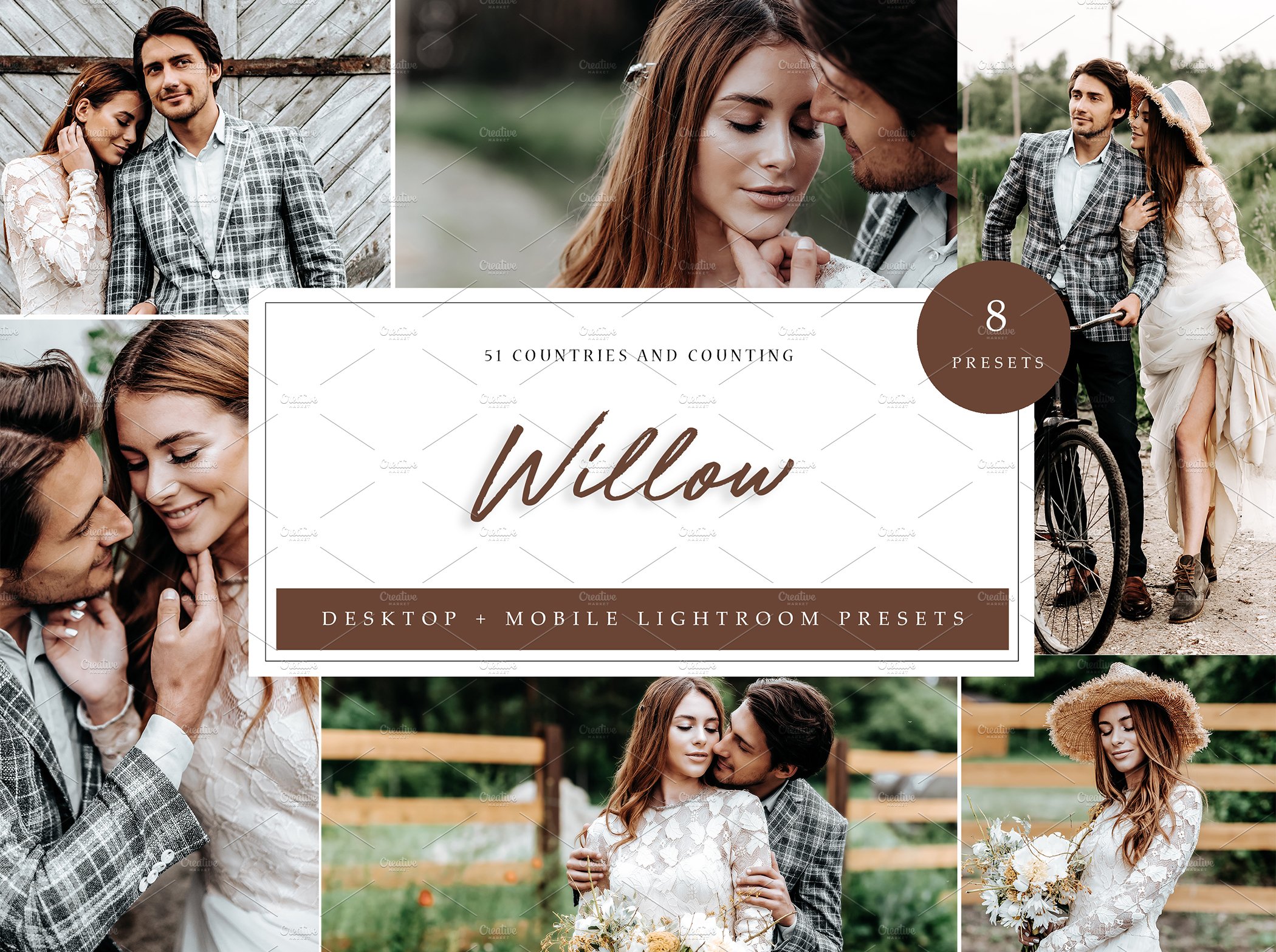 8 x Lightroom Presets, Willowcover image.