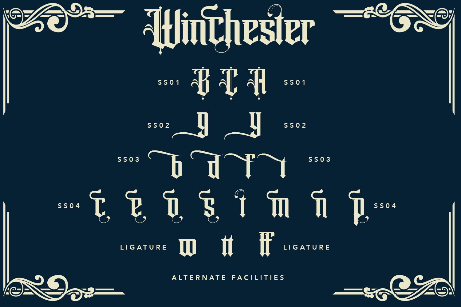 winchester vintage label typeface font 8 939