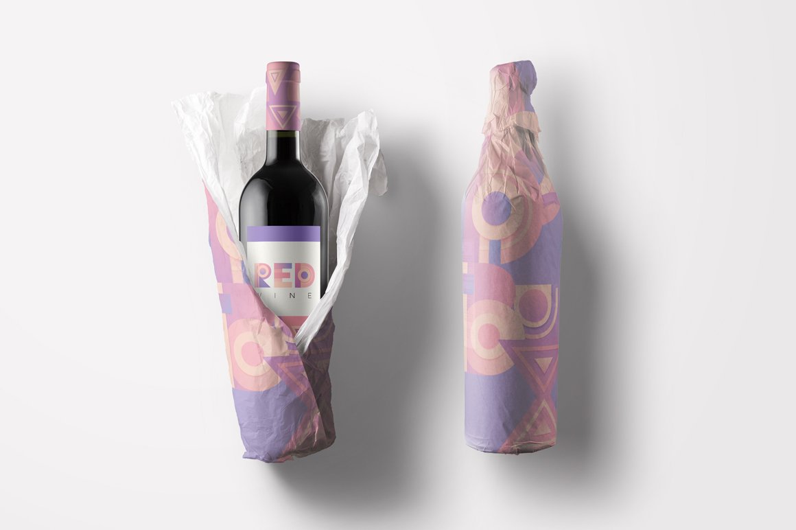 wine bottle packaging mockup 739