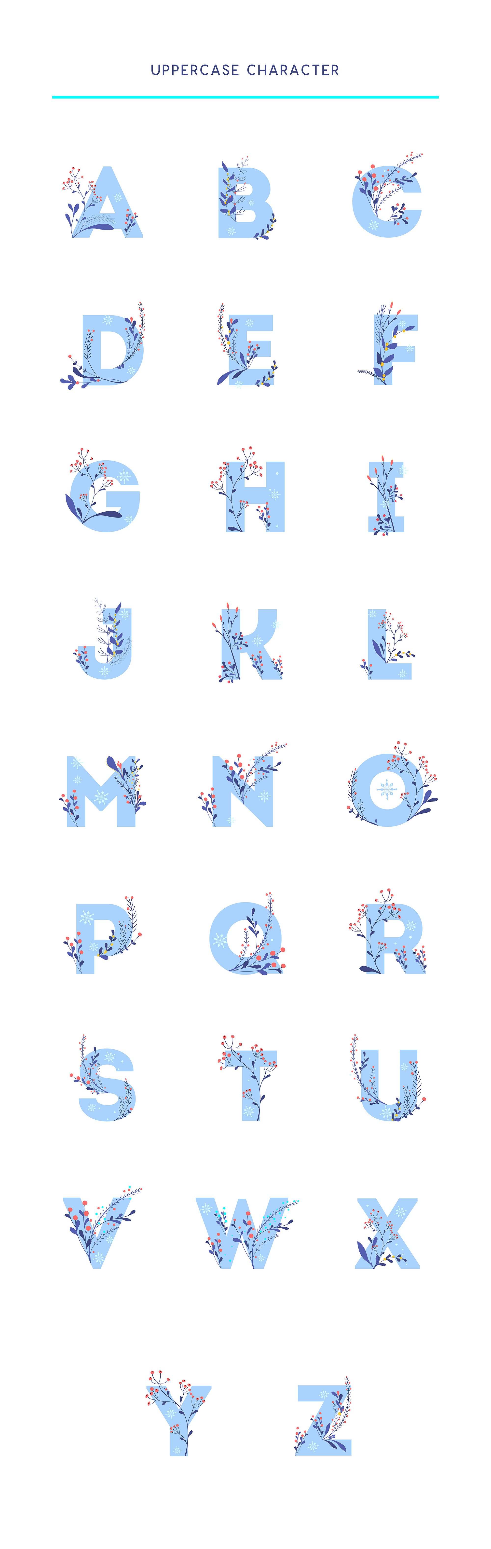 50% OFF - Snowy Floral Color Font preview image.