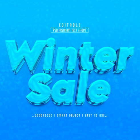 Blue winter sale poster with the words winter sale.