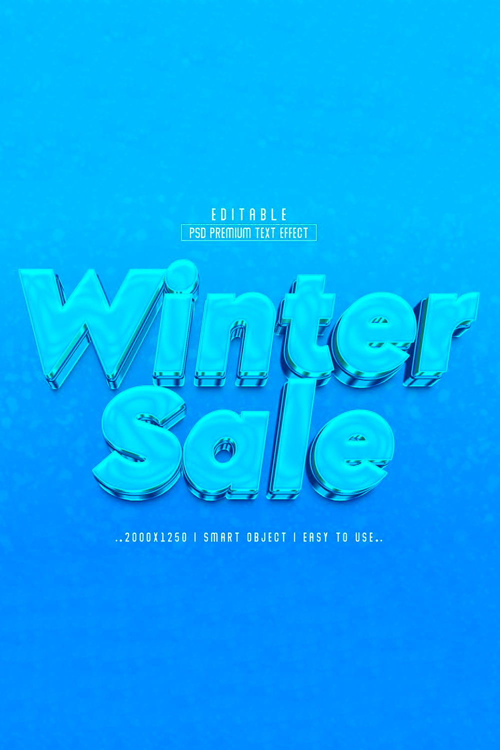 Blue poster with the words winter sale on it.
