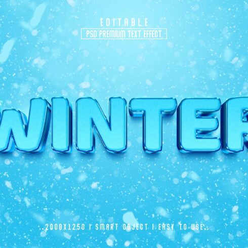 Winter 3D Editable Text Effect stylecover image.