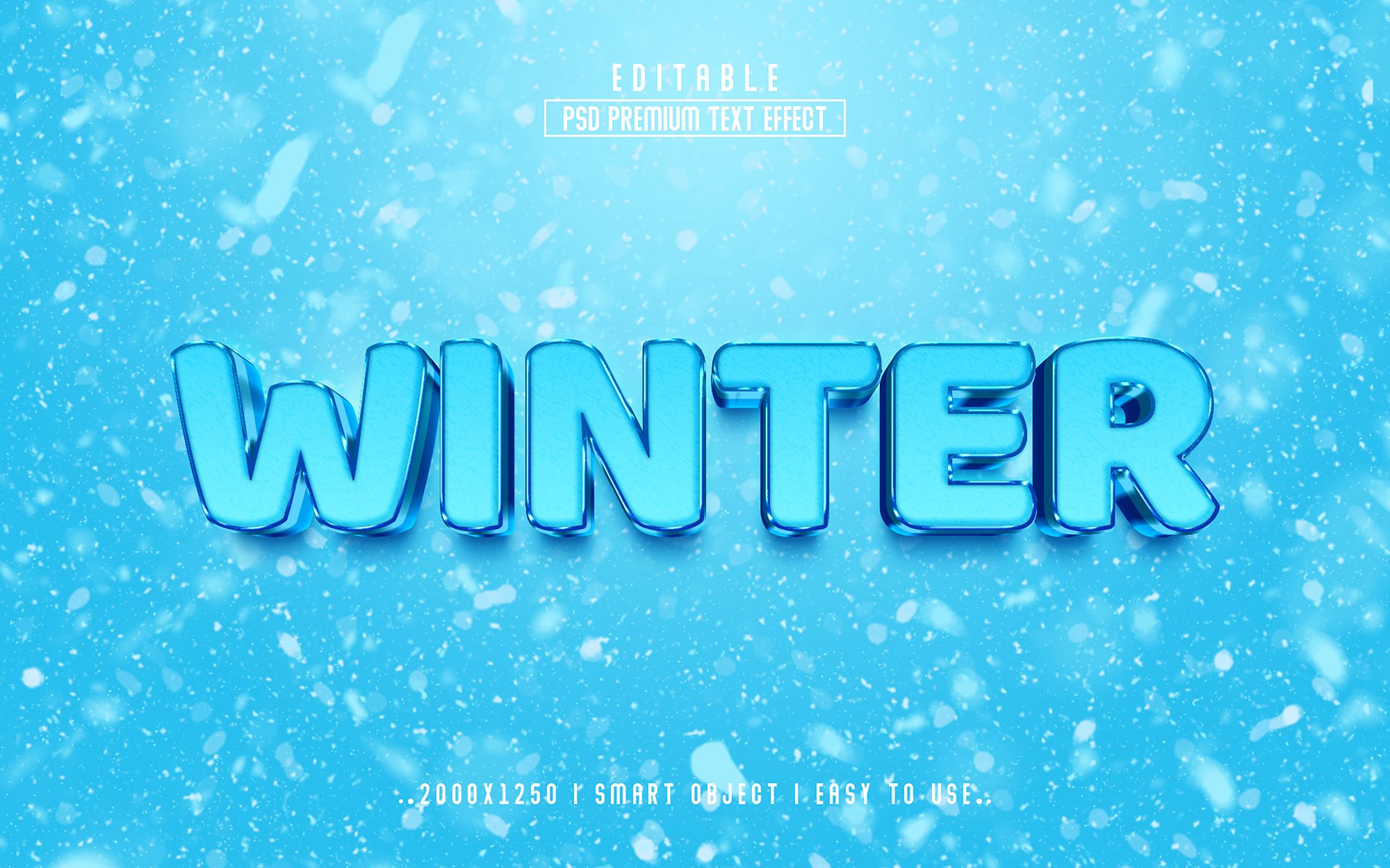 Winter 3D Editable Text Effect stylecover image.