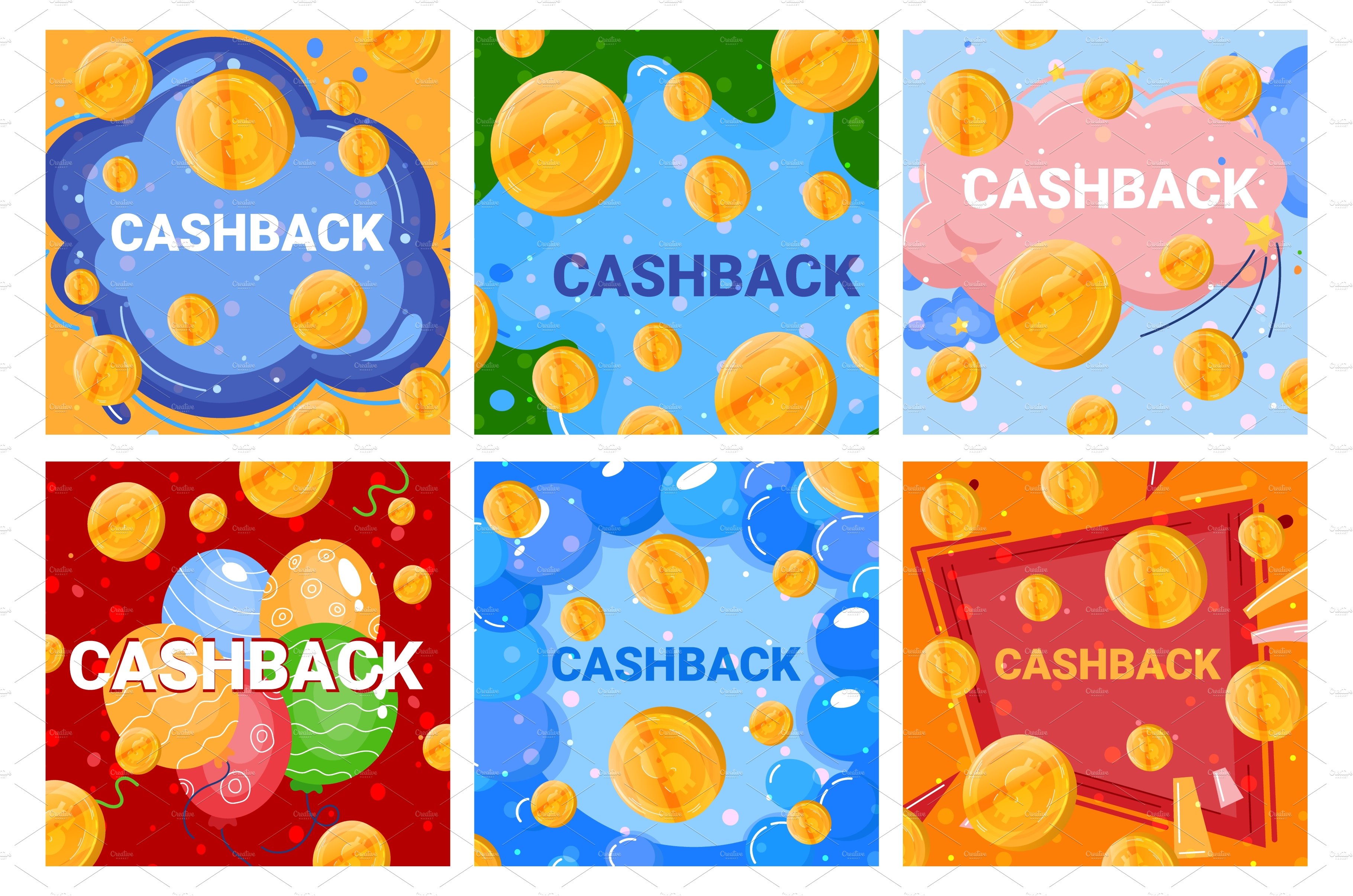 Four different types of cashback cards.