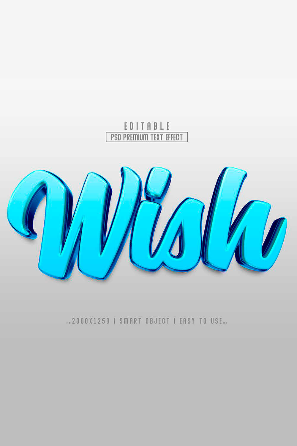 Blue 3d text effect with the word wash.