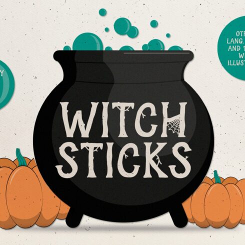 Witch Sticks Halloween Font cover image.