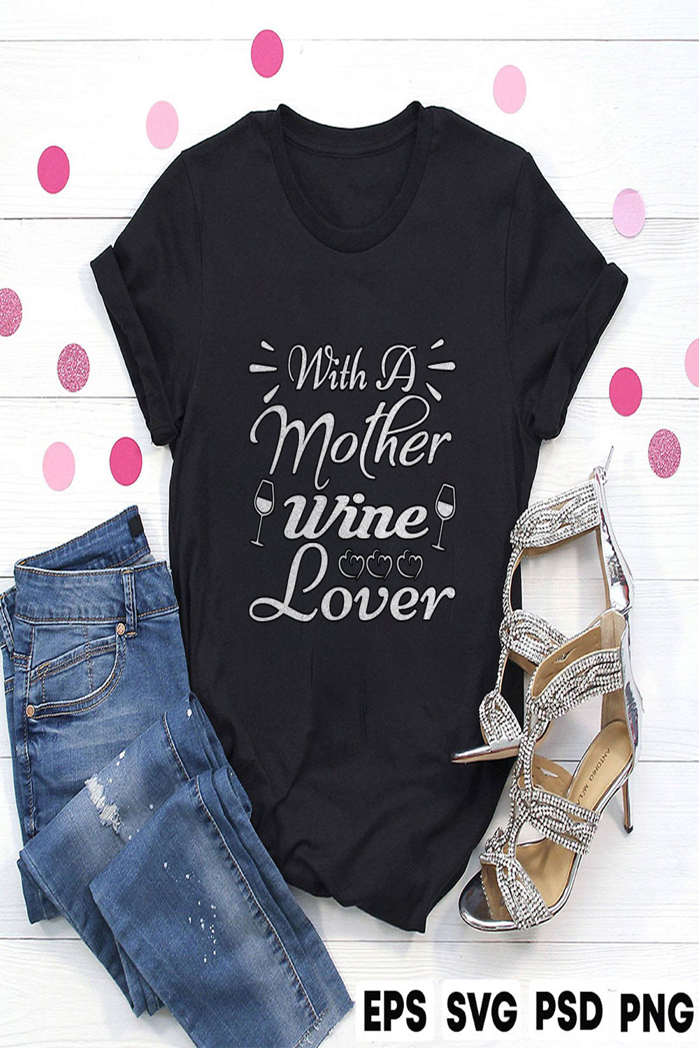 With A mother wine lover pinterest preview image.