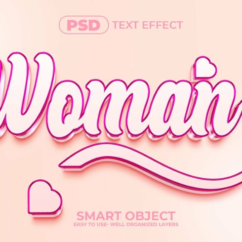 Woman 3d Editable Text Effect Stylecover image.