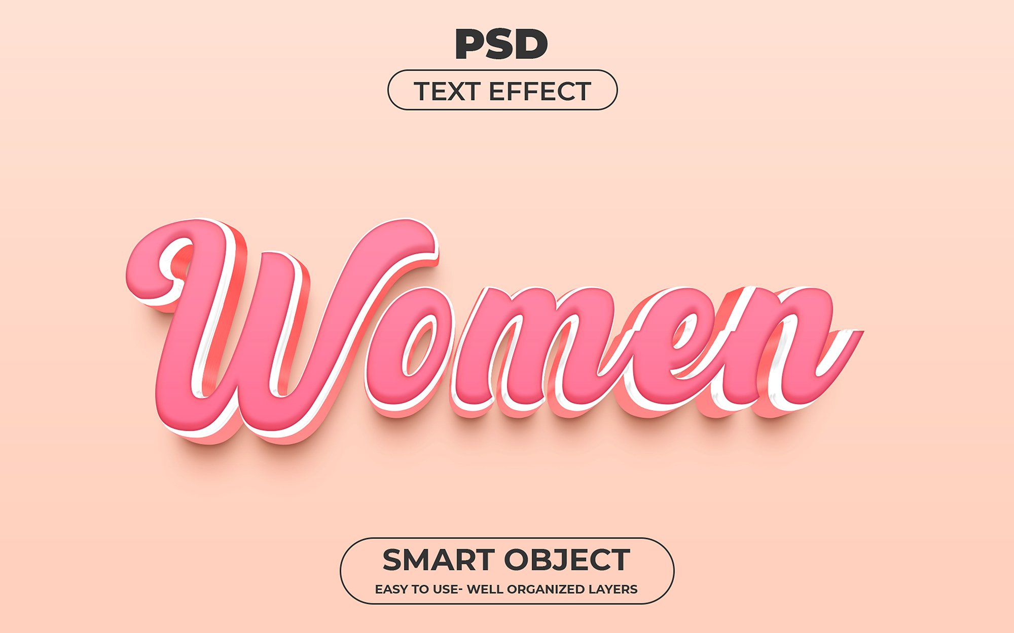 Woman 3d Editable Text Effect Stylecover image.