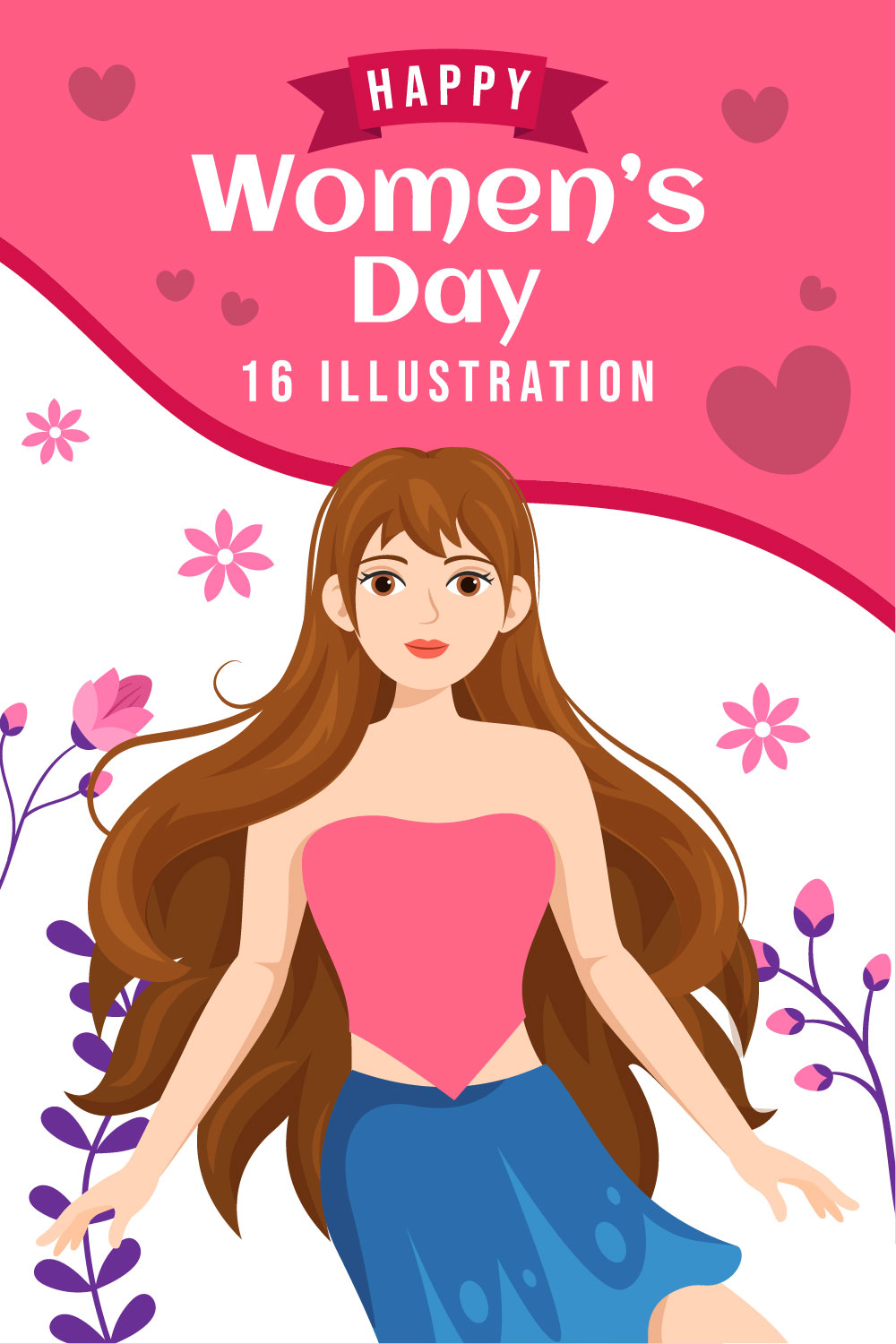 16 International Women\'s Day Illustration pinterest preview image.