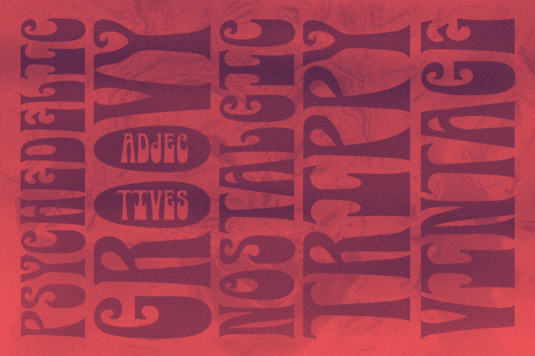 Wonderland - Psychedelic Typeface preview image.
