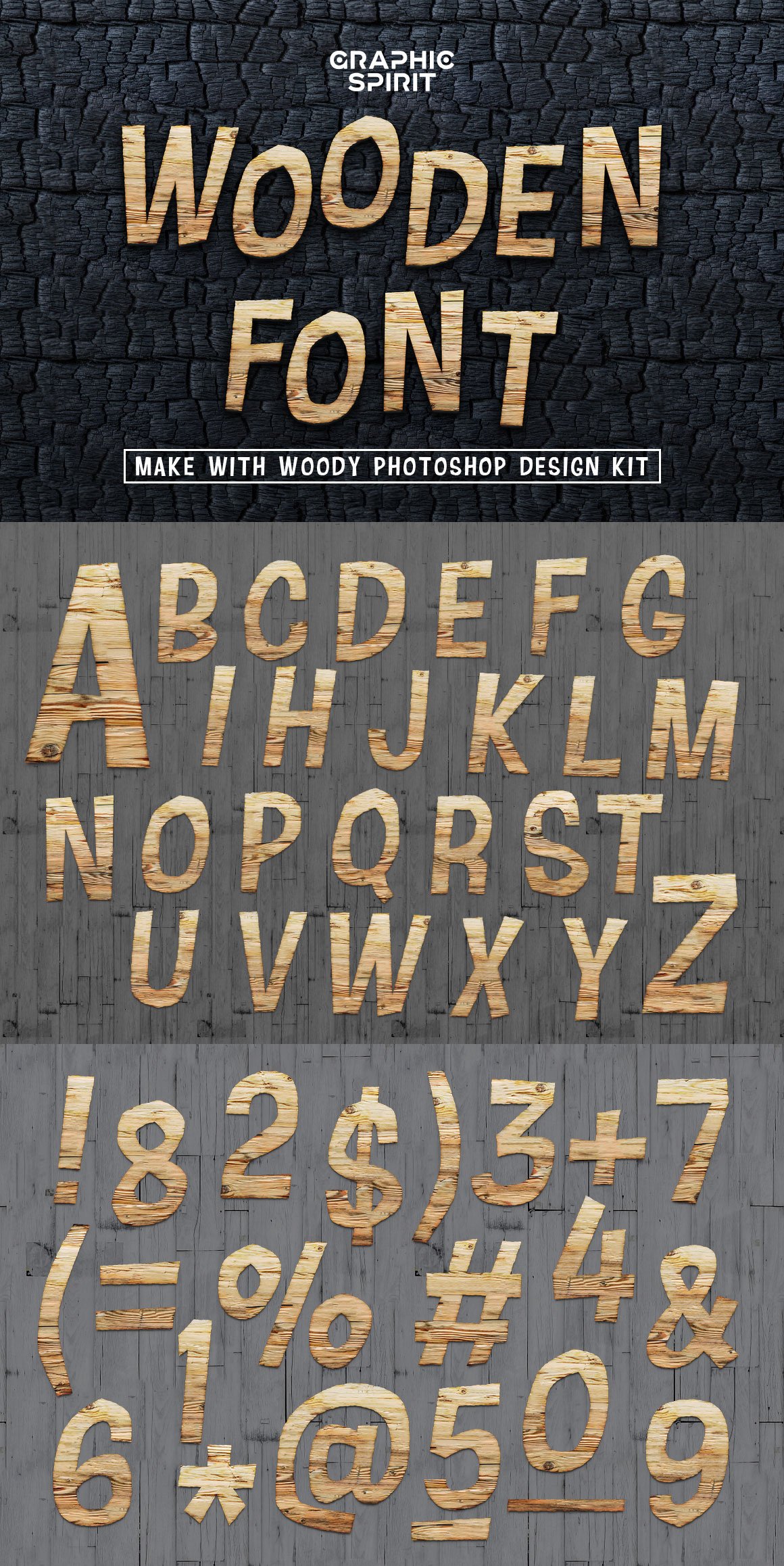 wooden font promo extended license 0 865