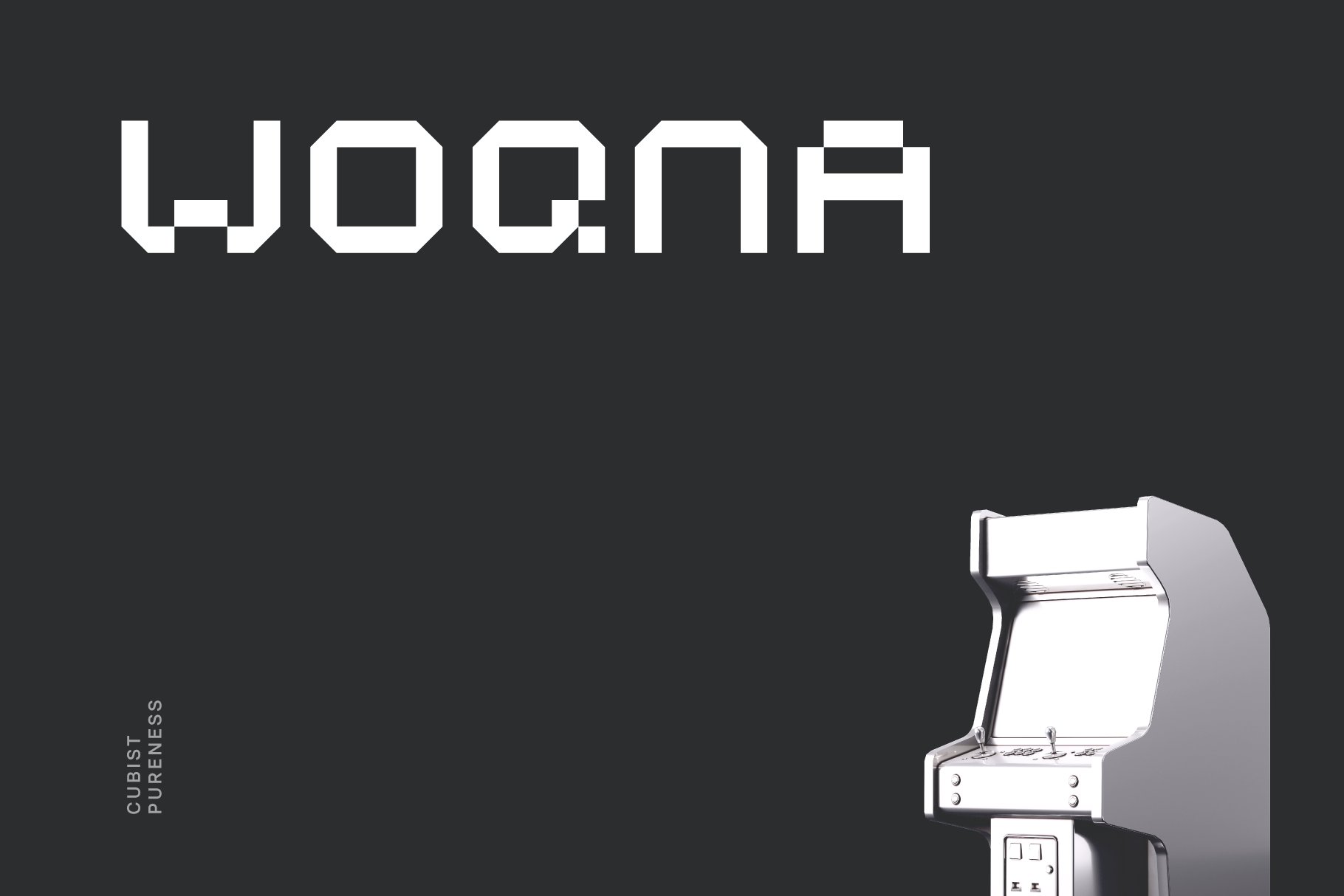 Woqna Pixel Tech Font cover image.