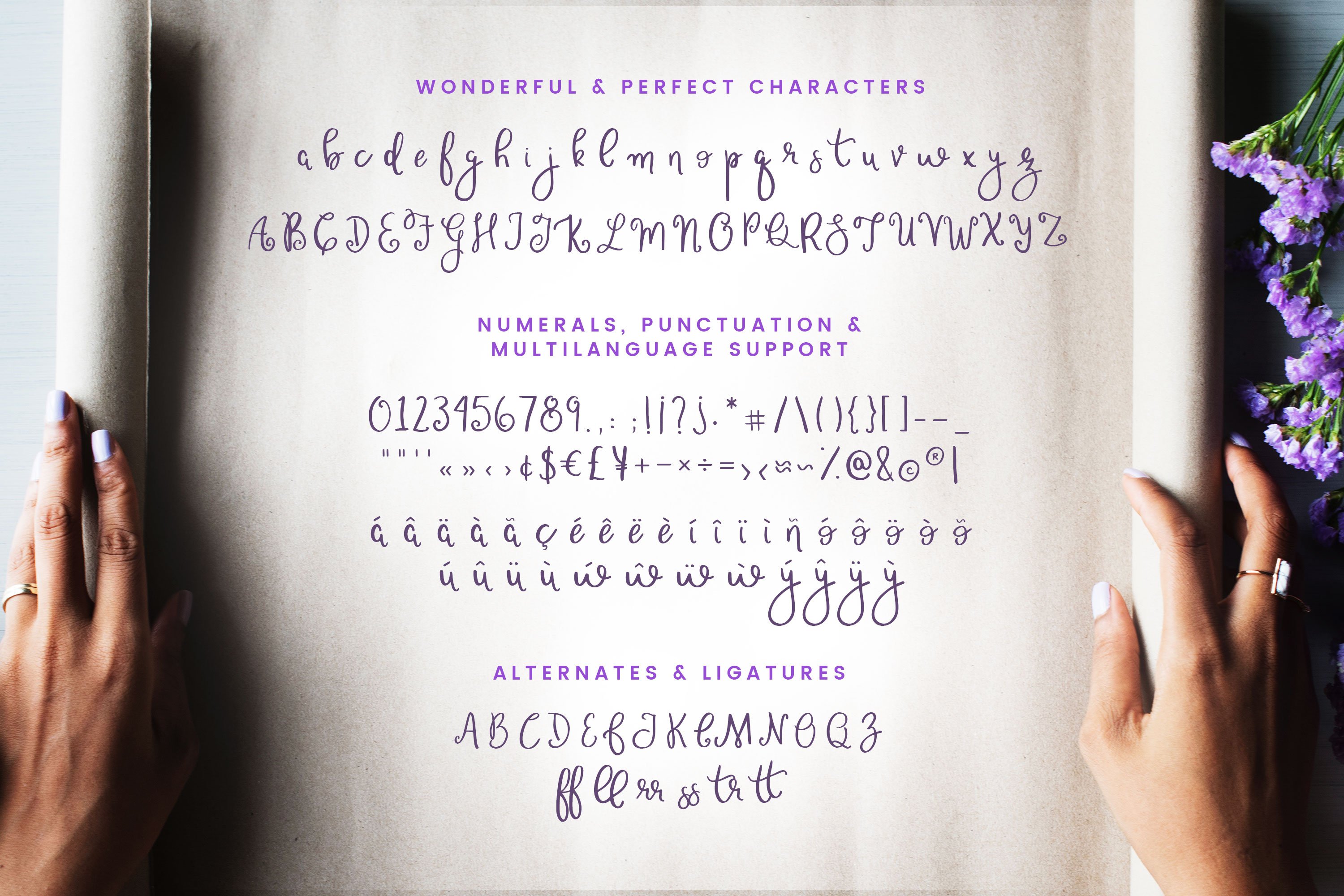 Wonderful & Perfect | A Script Font preview image.