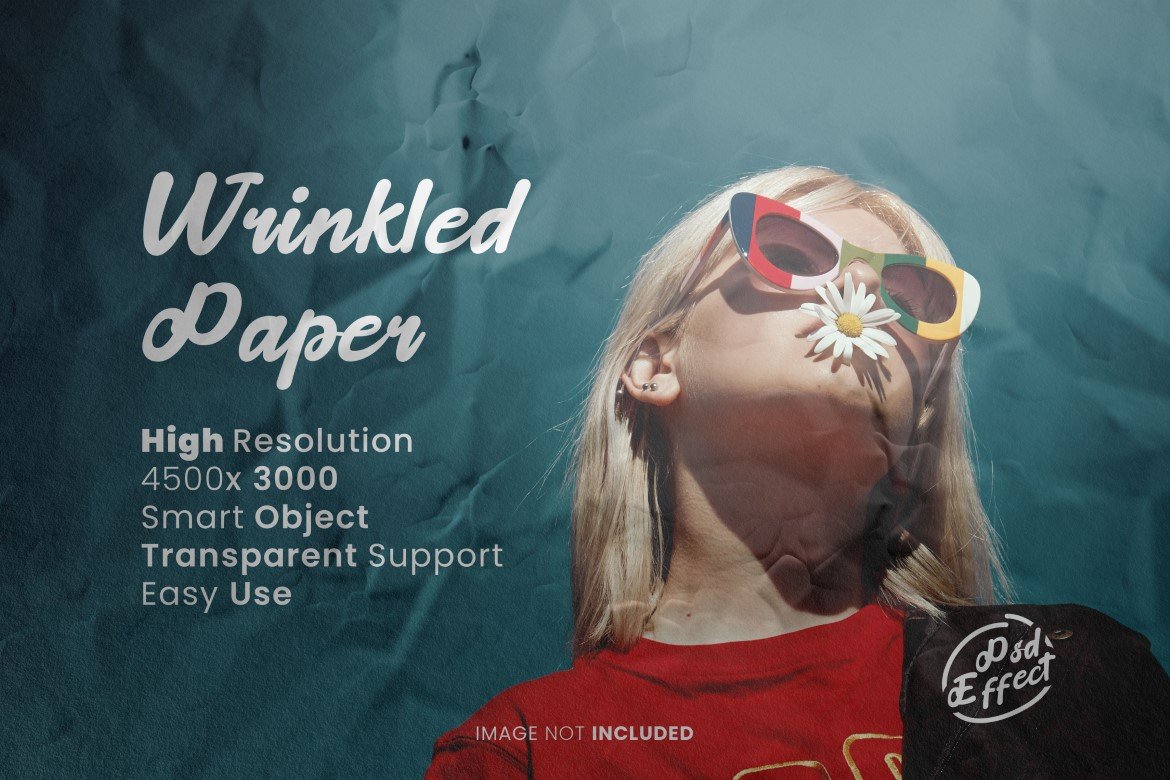 Wrinkled Paper Photo Effect Psdcover image.