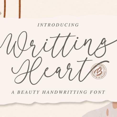 Writting Heart a Calligraphy Font cover image.