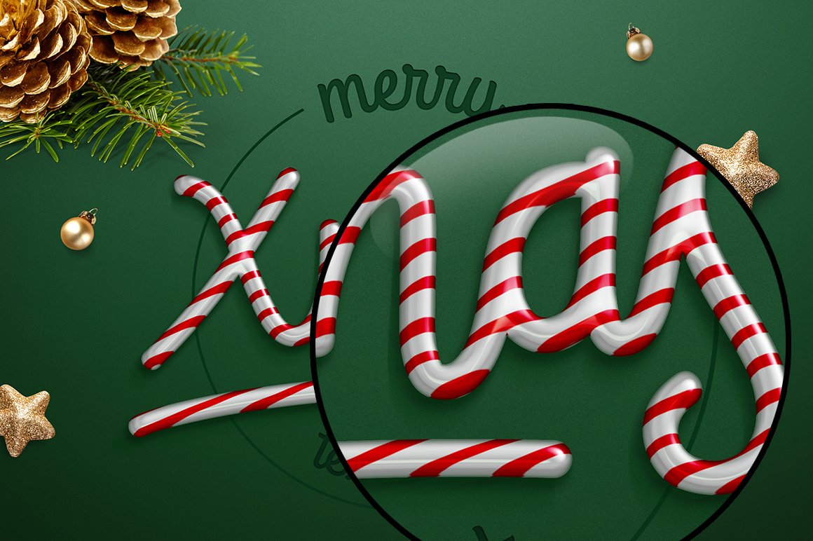 Christmas Candy Text Effectpreview image.