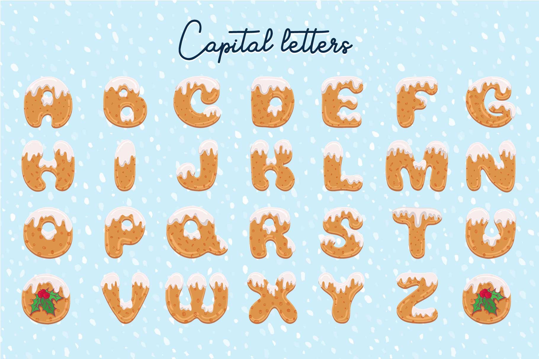 Xmas cookie font family preview image.