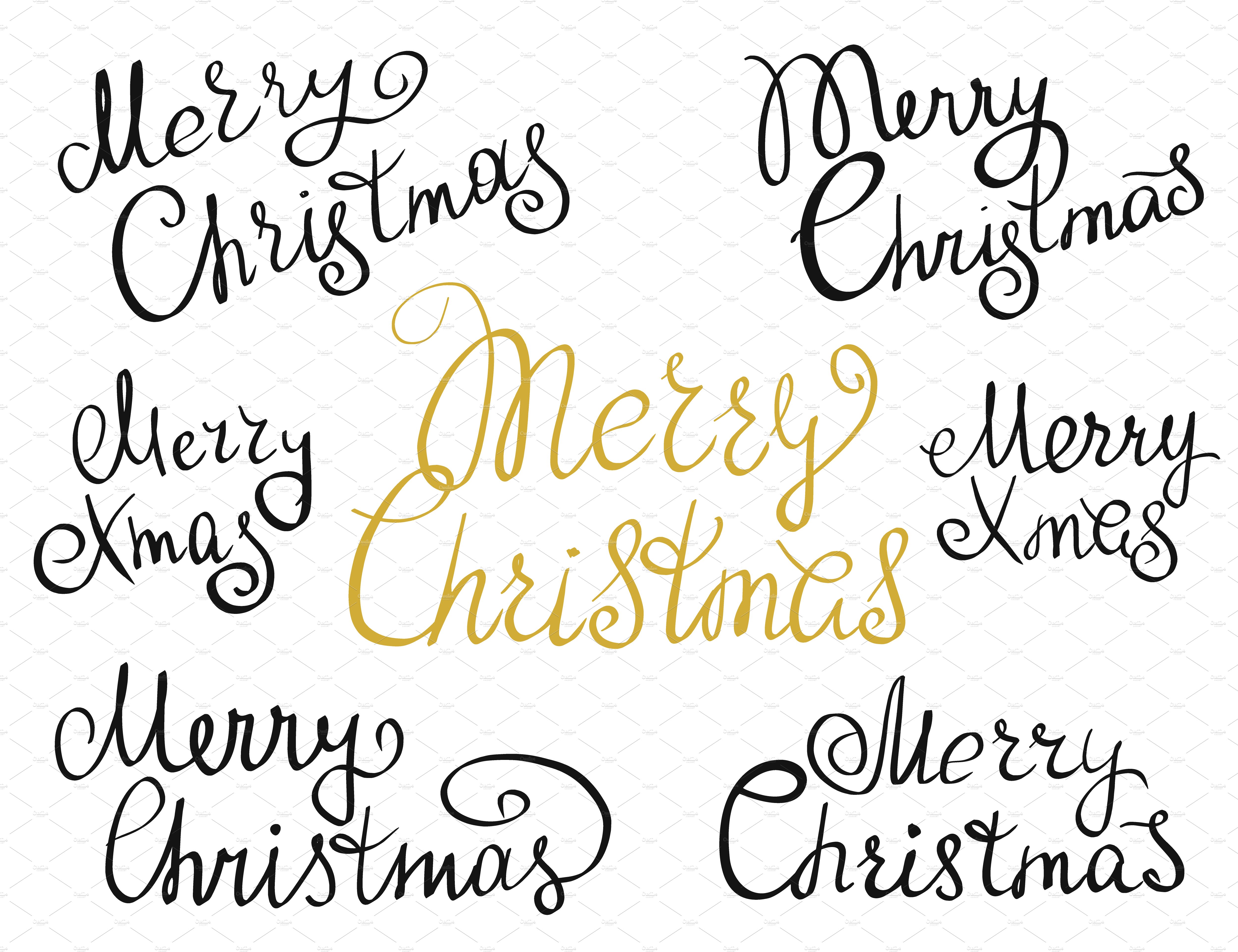 Set of Merry Christmas handmade preview image.