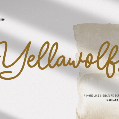 Yellawolfs Monoline Script Font cover image.